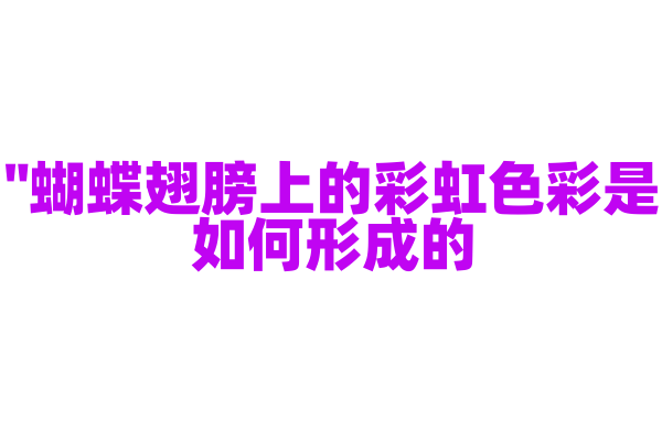 "蝴蝶翅膀上的彩虹色彩是如何形成的？"